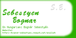 sebestyen bognar business card