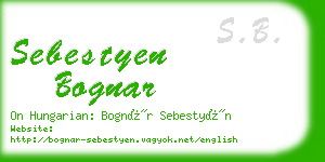 sebestyen bognar business card